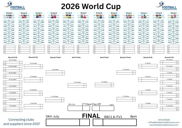 Download Your Free Print at home 2026 World Cup Wallchart