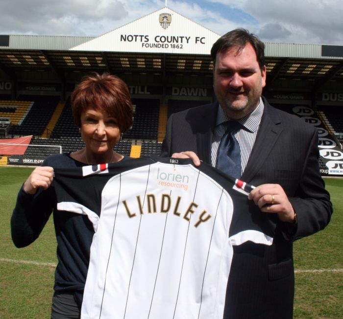 Aileen Trew - Director Notts County FC & Matthew Nicholson - Lindley's Midlands Regional Manager 