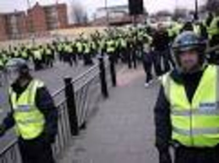 newcastle fans and police