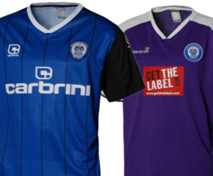 Rochdale Carbrini Home and Away shirts